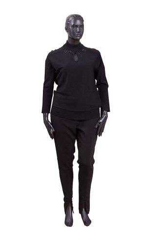 Свитер черный с вырезом капелькой Elisa Fanti couture