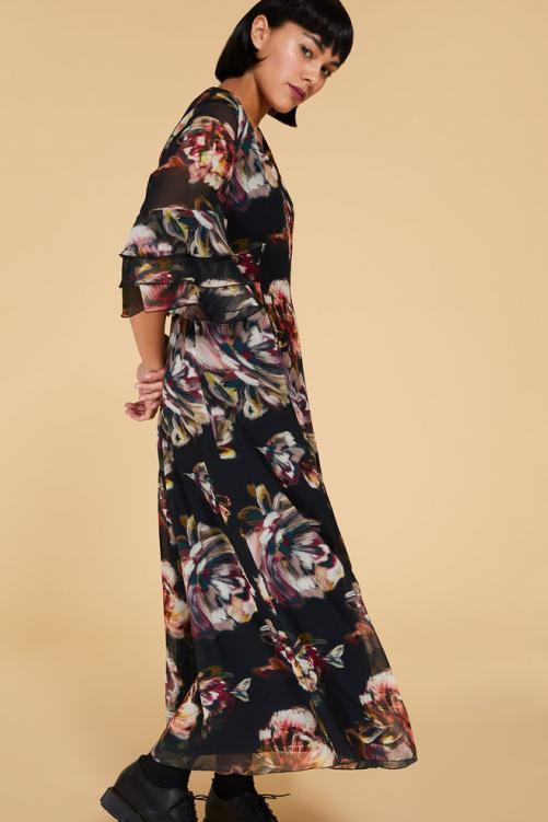 Шифоновое платье в цветочный принт