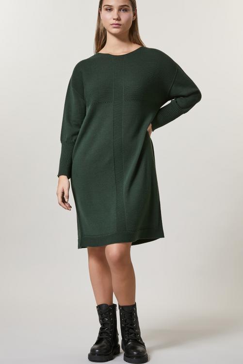 Зелёное платье из смесовой шерсти