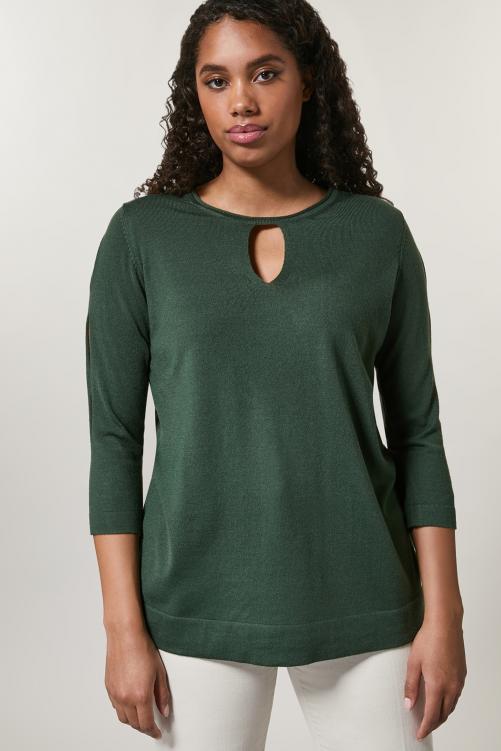 Зелёный свитер из смесовой шерсти 