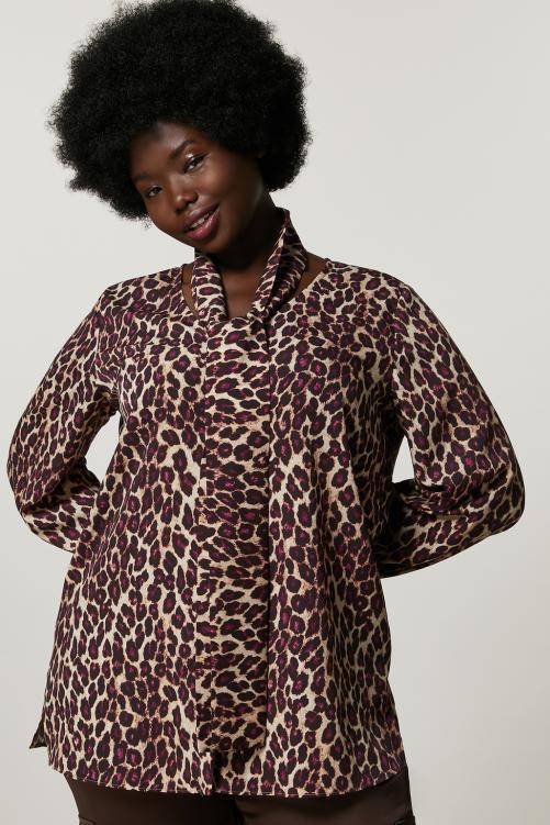 Блуза с принтом леопард 