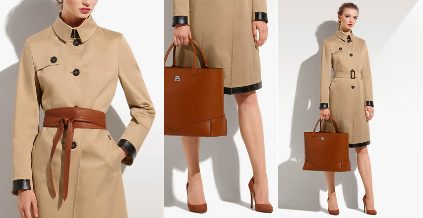 Бежевое пальто из коллекции сезона весна 2015 от бренда Cinzia Rocca