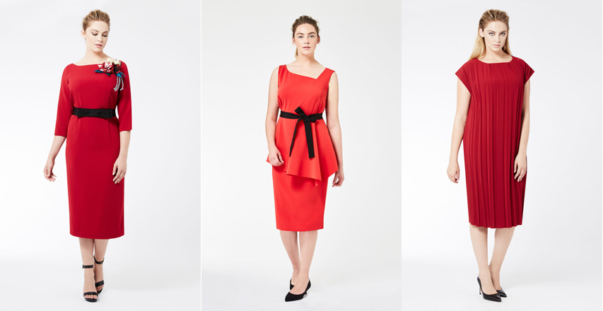 Красные платья больших размеров от бренда Marina Rinaldi