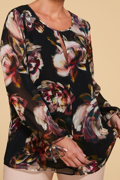 Шифоновая блуза в цветочный принт